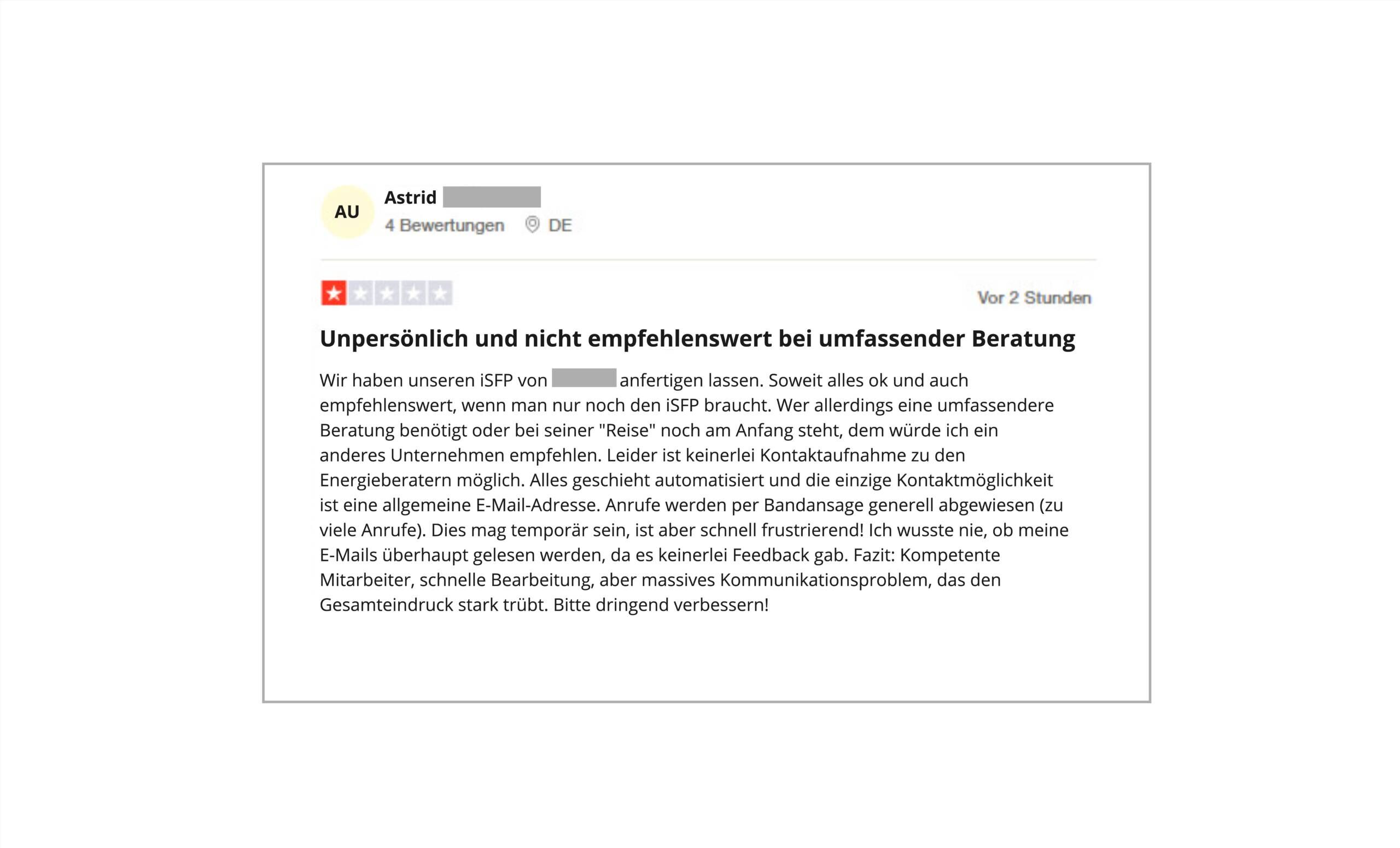 Negative Erfahrung Energieberater 4